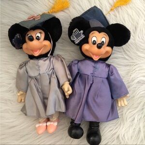 Vintage Graduation Mickey and Minnie applause Plush Set